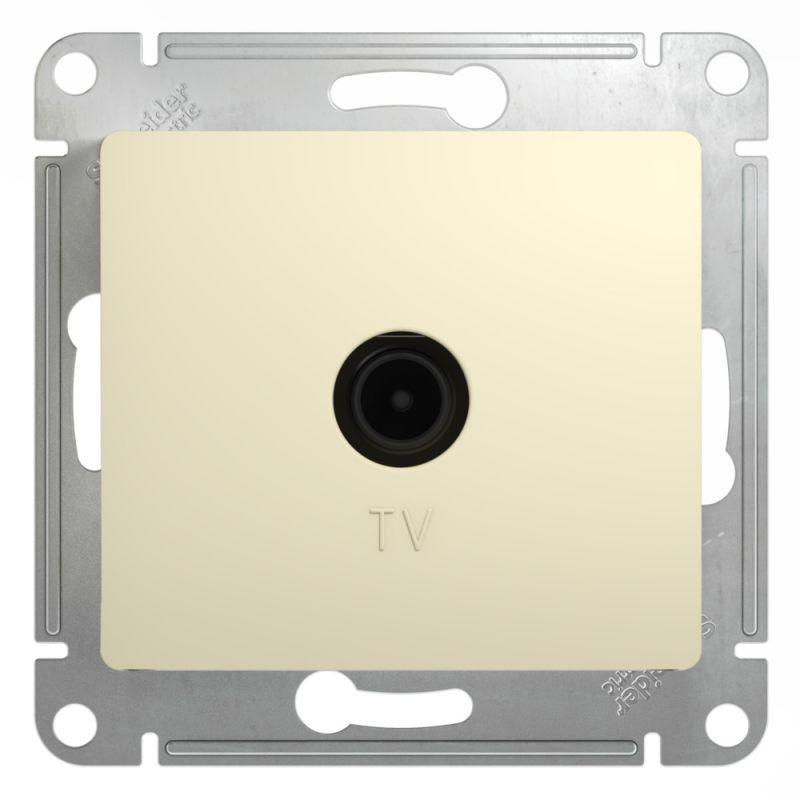 Розетка телевизионная оконечная TV 1-м СП Glossa 1дБ механизм беж. SE