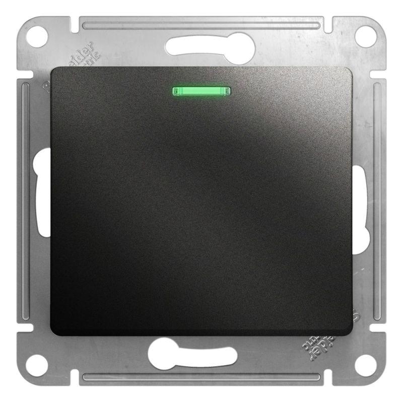 Выключатель 1-кл. СП Glossa 10А IP20 10AX с подсветкой механизм антрацит SE