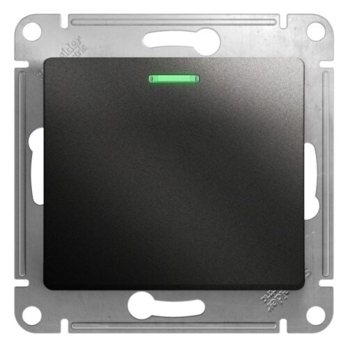 Переключатель проходной 1-кл. СП Glossa 10А IP20 10AX с подсветкой механизм антрацит SE
