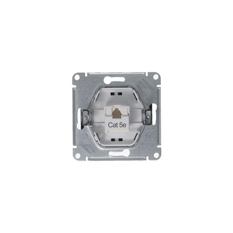 Розетка компьютерная 1-м Glossa RJ45 кат.5E механизм антрацит SE — изображение 3