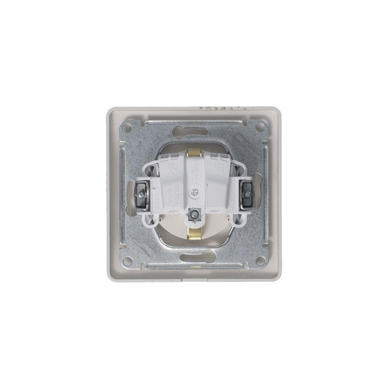 Розетка 1-м СП Glossa 16А IP44 250В с заземл. защ. шторки с крышкой в сборе платина SE — изображение 3