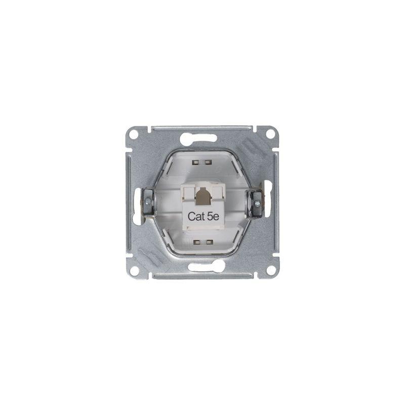 Розетка компьютерная 1-м Glossa RJ45 кат.5E механизм платина SE — изображение 3