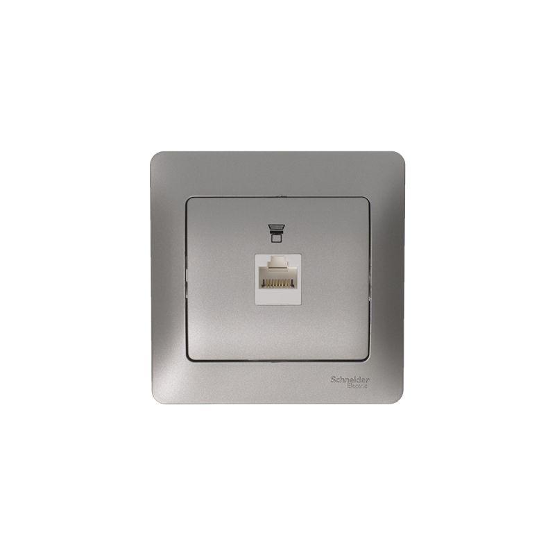 Розетка компьютерная 1-м Glossa RJ45 кат.5E механизм платина SE — изображение 4