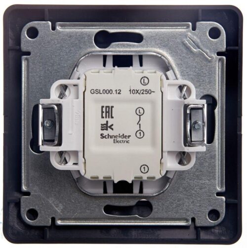 Выключатель 1-кл. СП Glossa 10А IP20 10AX в сборе графит SE