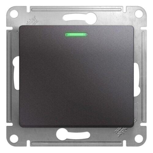 Выключатель 1-кл. СП Glossa 10А IP20 10AX с подсветкой механизм графит SE