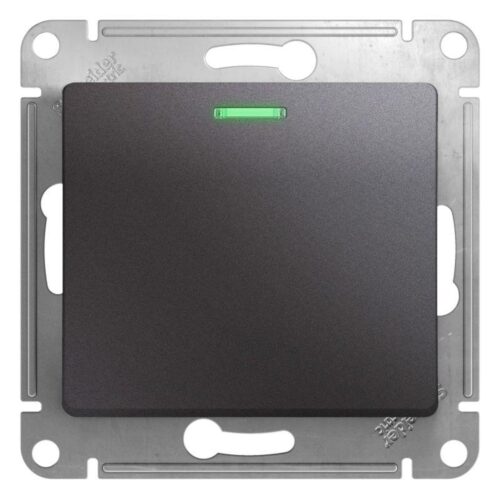 Переключатель проходной 1-кл. СП Glossa 10А IP20 10AX с подсветкой механизм графит SE