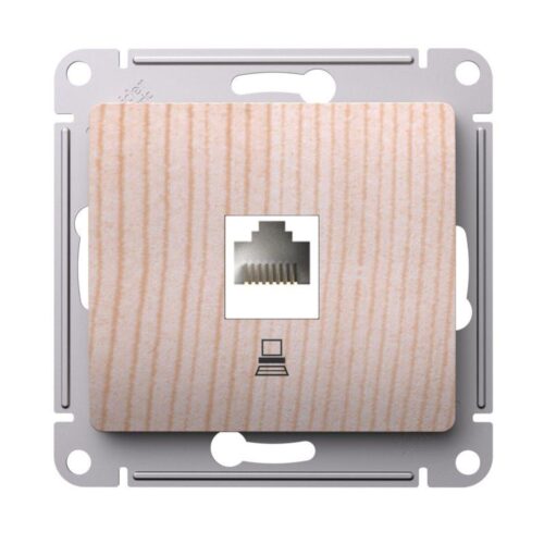 Розетка компьютерная Glossa RJ45 кат.5Е механизм сосна SE
