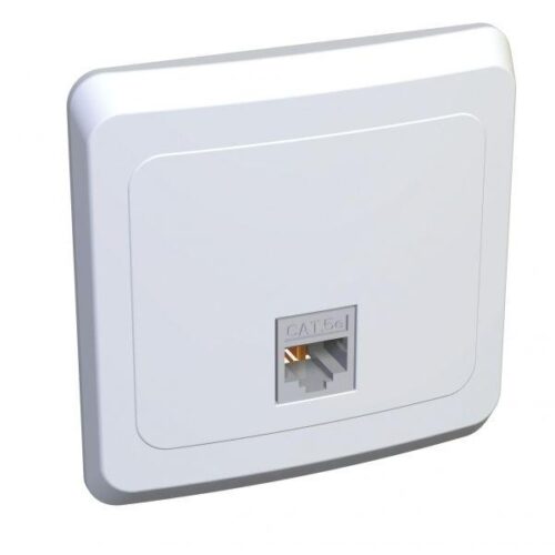 Розетка компьютерная 1-м СП Этюд RJ45 кат.5E бел. SE