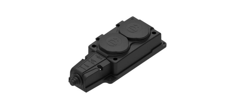 Колодка удлинителя 2-м MultiSet 16А 250В IP44 с заземл. каучук черн. SE — изображение 8