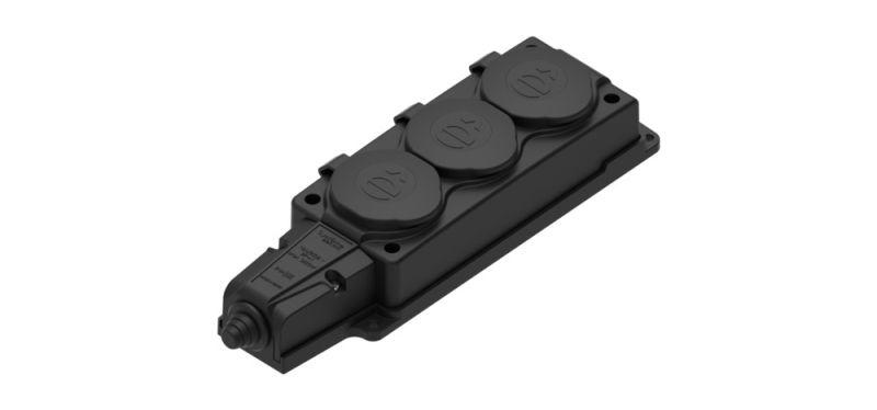 Колодка удлинителя 3-м MultiSet 16А 250В IP44 с заземл. каучук черн. SE — изображение 8