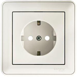Розетка 1-м СП W59 16А IP20 с заземл. защ. шторки в сборе бел. SE