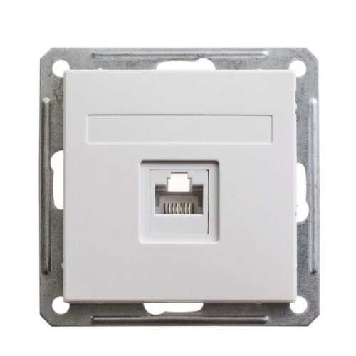 Розетка компьютерная 1-м СП W59 RJ45 кат.5E механизм бел. SE