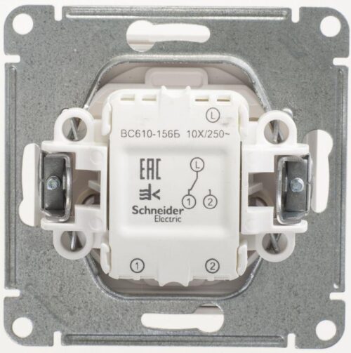Переключатель проходной 1-кл. СП W59 10А IP20 10AX механизм бел. SE