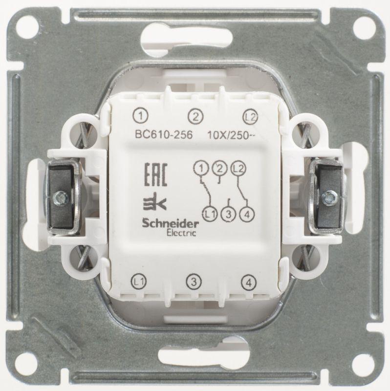 Переключатель проходной 2-кл. СП W59 10А IP20 10AX механизм бел. SE